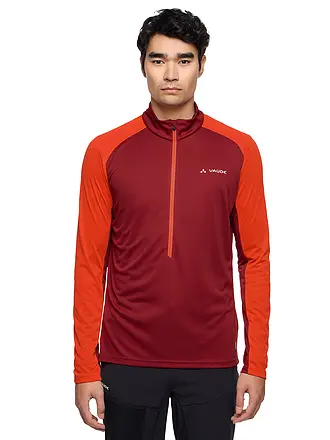 VAUDE | Zipshirt funzionale da uomo Larice Light Shirt II | dunkelrot